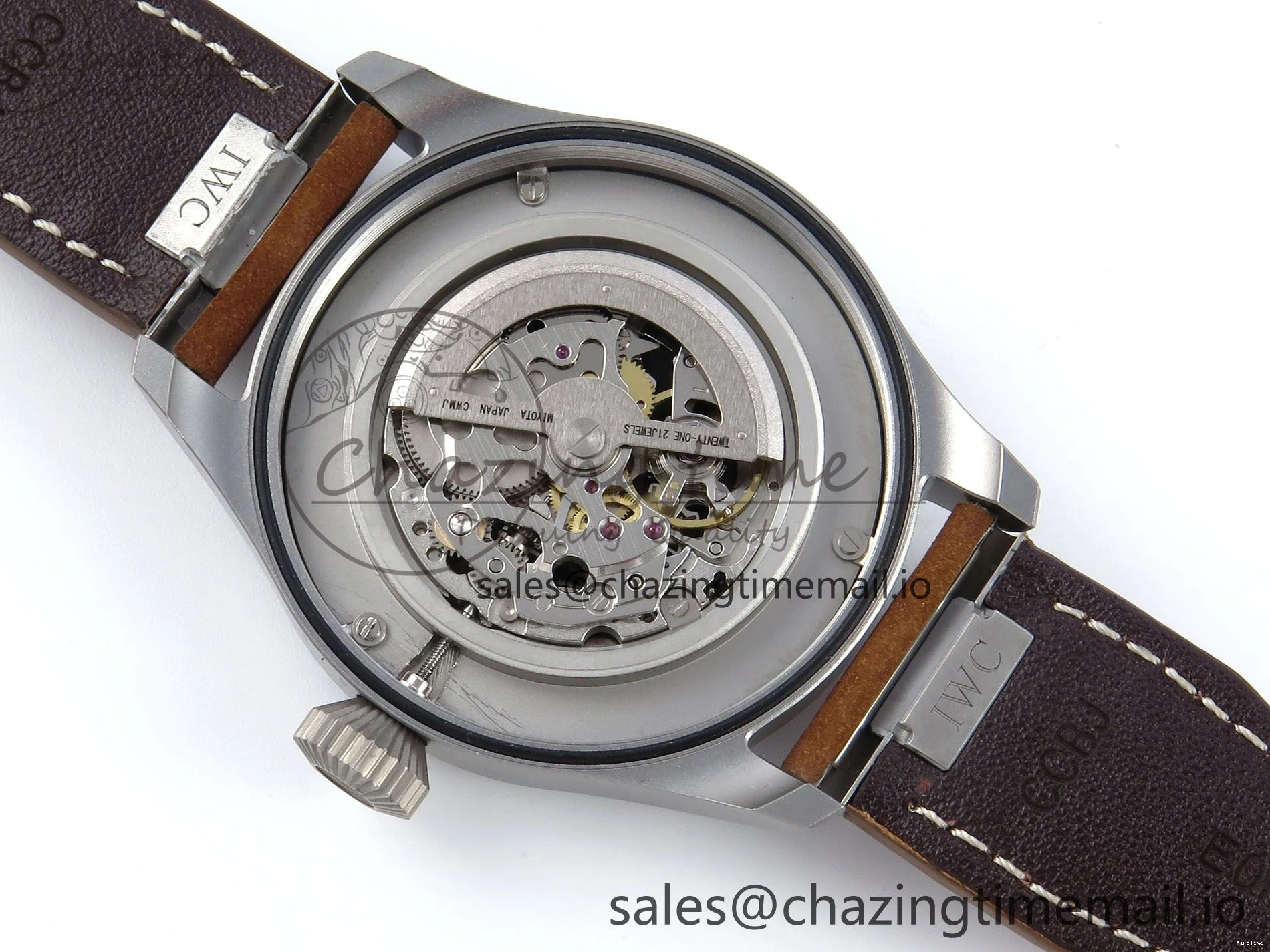 MIROTIME 0130 Big Pilot IW329701 M+F 1:1 Best Edition Black Dial on Brown Leather Strap MY RelaxedFit 7005